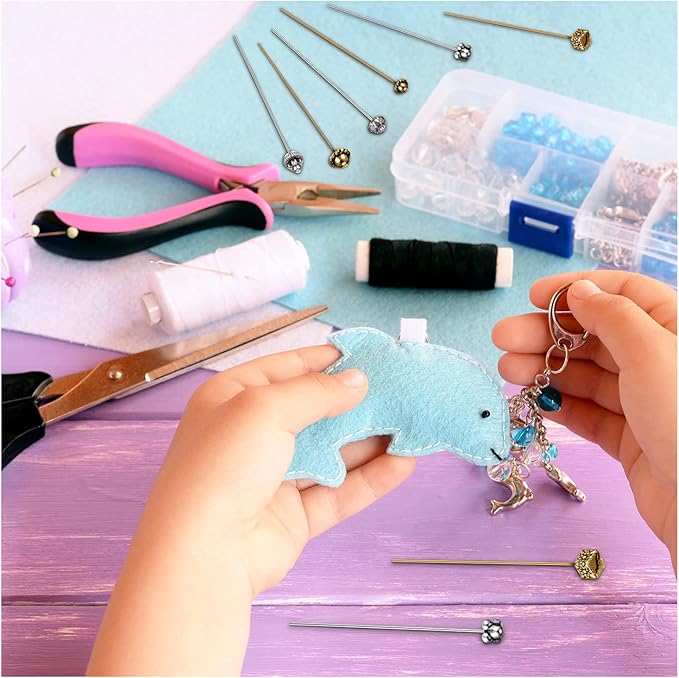 60 Pieces Jewelry Head Pins Mixed Color Alloy Pins Flower Needle Retro Long Metallic Head Pins Silver and Gold Beading Headpins for Jewelry Making Earring Bracelet Women DIY Accessories