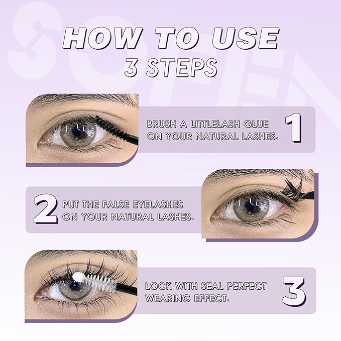 SOFENIDA Natural Lashes Cluster Manga Lash Clusters Kit 8-16mm Lash Extension Kit Eyelash Extension Wispy Lash Clusters Individual Lash Wispy Eyelashes Clusters with Lash Glue&Tweezers