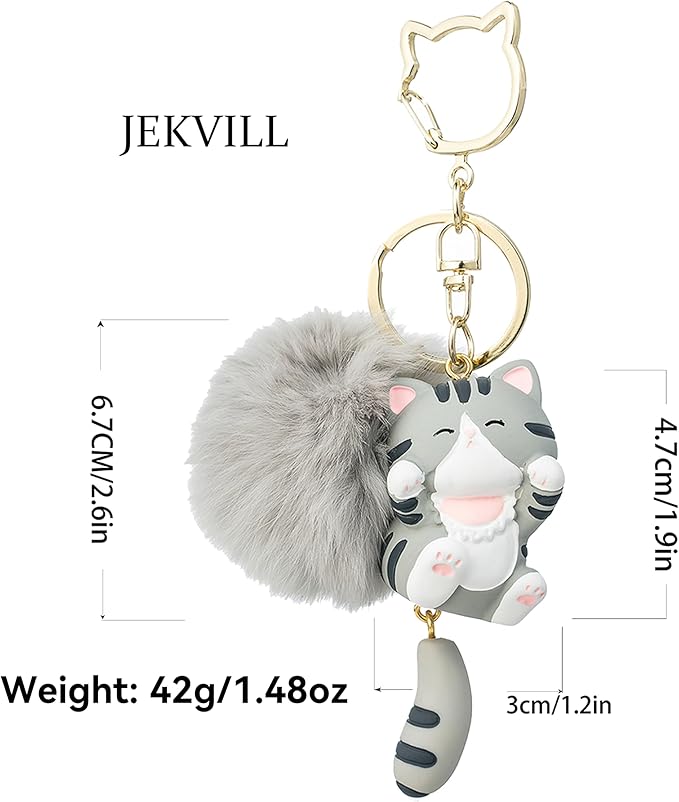 Cat Keychain bag charms for handbags Cute Keychains for Women Kawaii Cat Backpacks Accessories cat plush keychain