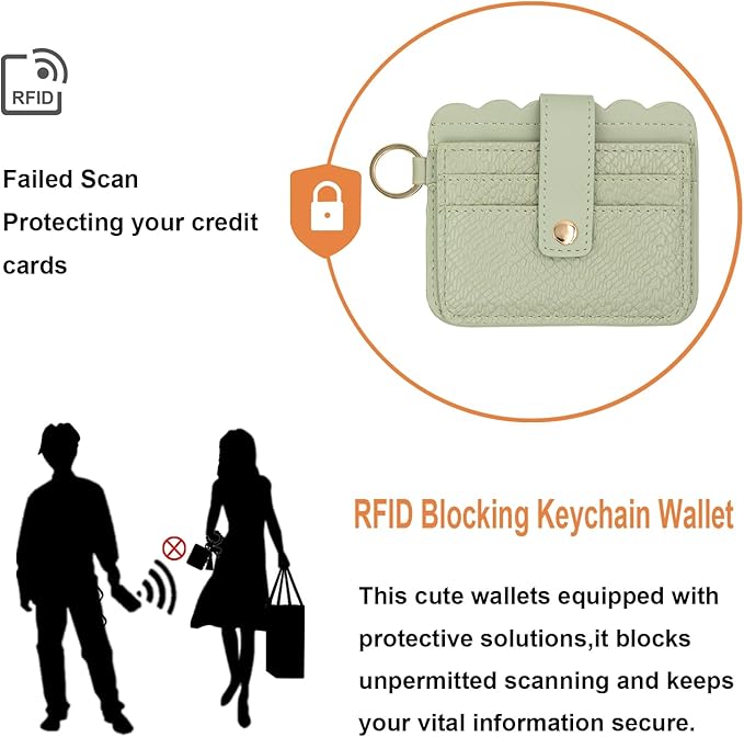 Keychain Wallet Wristlet Small Credit Card Holder Bracelet Key Chain Purse Bangle Tassel Beads Key Rings for Women