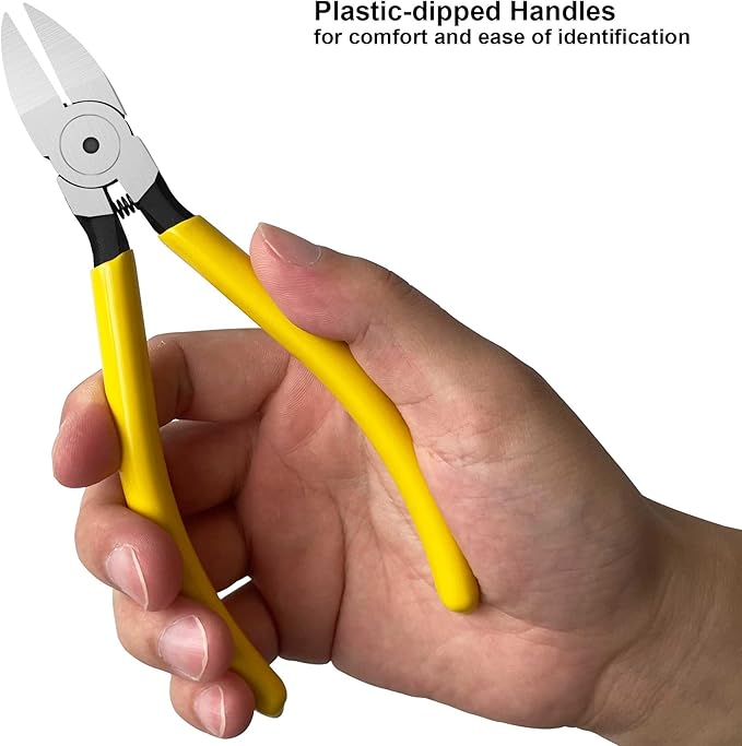 6in. Wire Cutters Set, Ultra Sharp Small Side Cutter Clippers with Spring Loaded, Flush Cutting Pliers, Diagonal Cutting Plier for Jewelry Making, Crafting, Electrical, 2 Pack