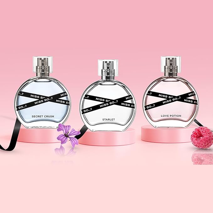 So...? Miss So Set - Perfumes for Women with Floral, Fruity and Vanilla Perfume Notes - 800 Sprays - Gifts for Women - 3 pcs Gift Set