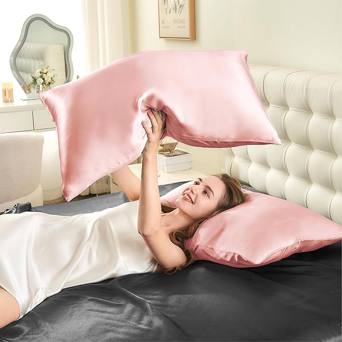 INFIIXSO Mulberry Silk Pillow Case King Size, Silk Pillowcase with Hidden Zipper 20"x36", Extraordinary Smooth and Soft Pillow Cases for Hair and Skin(Coral, 1 Pack)
