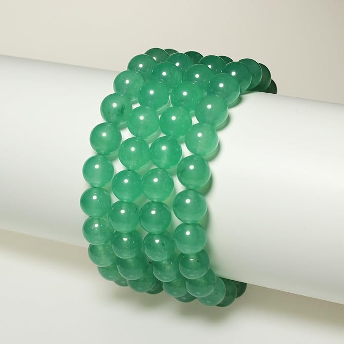 MJDCB Stone Beads 12mm 30pcs Round Aventurine Green Jade Loose Gemstone Bead Charms for Jewelry Making Bracelet Necklace Earring Pendant