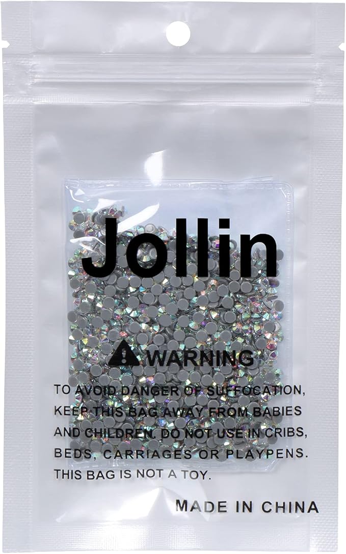 Jollin 1440pcs Hotfix Rhinestones Flatback Crystal Rhinestones for Crafts Crafting Clothes Shoes DIY Decorations, SS12(3.2mm), Crystal AB