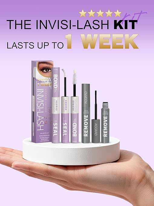 Clear Lash Cluster Glue Bond and Seal Waterproof 150H Super Strong Hold Long-Lasting for Eyelash Clusters Extensions DIY Self Adhesive Individual Lash Glue Kit Clear Bonder & Sealant with Remover