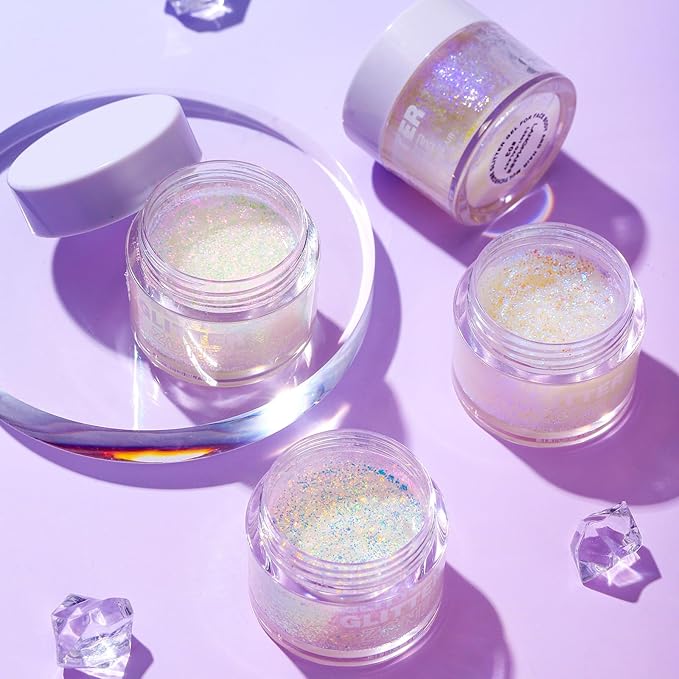 BestLand Holographic Body Glitter Gel - Cosmetic-Grade, Color Changing Halloween Glitter Makeup for Face, Body, and Hair, Safe and Easy to Use, Perfect for Festivals Parties (01 Golden Mirage)