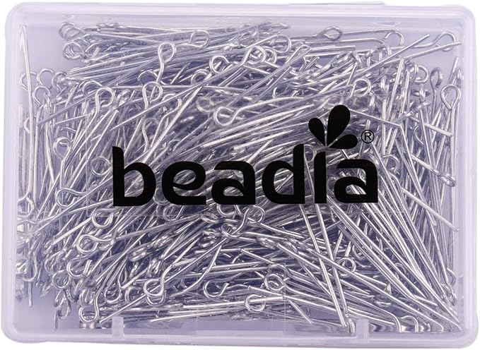 Open Eye Pins Platinum Head Pins for DIY Jewelry Making 40mm 200pcs