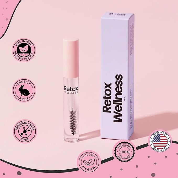 RETOX WELLNESS Eyelash Growth Serum | Peptide & Botanical Infused lash conditioner for Thicker, Stronger & Longer-Looking Lashes | Lash Serum without Prostaglandin | Daily Gentle Lash Treatment, 10 ml