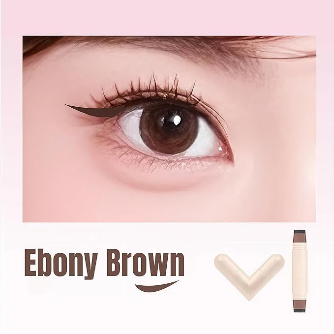 2 Pcs Gel Eyeliner Pencil Set, 2025 New Foldable Eyeliner Stamp for Perfect Wings, Waterproof Eyeliners Tool, Smudge Proof Eyeliners Pen for Beginners