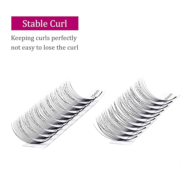 Lash Extension 10D Premade Volume Eyelash Extensions .05 .07 Thickness Premade Lash Fans Pointed Base Middle Stem Eyelash Extension Supplies(10D-0.07-D,Mix 15-20mm)