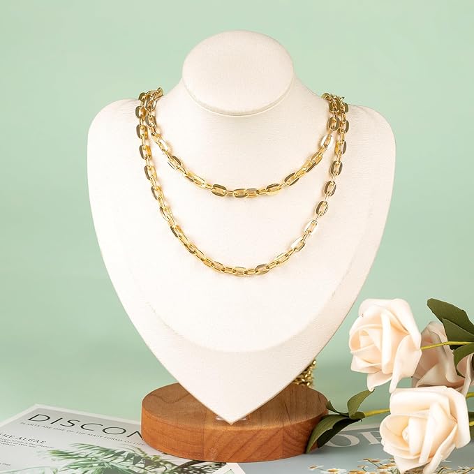 UMAOKANG 10 Meters Gold Plated Chain for Jewelry Making Aluminum Chain Roll Flat Paperclip Necklace Chain for Women Jewelry DIY Supplies Findings