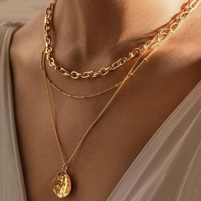UMAOKANG 16.4 Feet Gold Plated Chain for Jewelry Making, Stainless Steel Cable Necklace Chains Bulk with Jump Rings and Lobster Clasps Jewelry Supplies