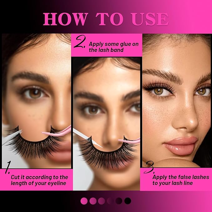 Veleasha Lashes 5D Faux Mink Lashes 100% Handmade Fluffy Fake Eyelashes C Curl Lightweight Wispy False Eyelashes Luxurious Soft Lashes 5 Pairs Pack (5D32)