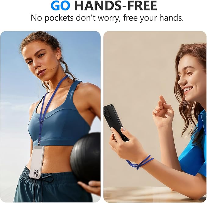 4 Pack Phone Lanyard & Wrist Strap, Cell Phone Lanyard for Around The Neck Adjustable Phone Strap for Most Smartphones