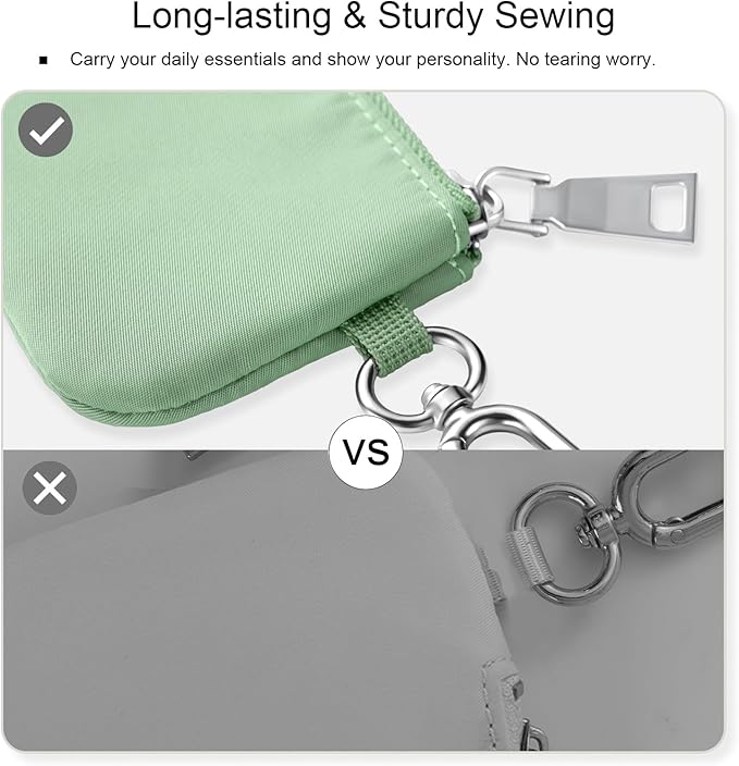 Babysun Mini Zip Around Dual Pouch Wristlet With 2 Straps Wristlet Keychain Wallet for Women Coin Purse Small Cute for Teen Girl