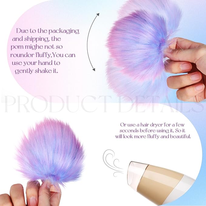 Tatuo 36 Pcs Faux Fur Pom Poms for Hat 4 Inches Large Fluffy Pom Balls for Crafts Knitting Beanies Shoes Scarves Bag Pompoms Keychain Charms Winter DIY Accessories (Colorful)