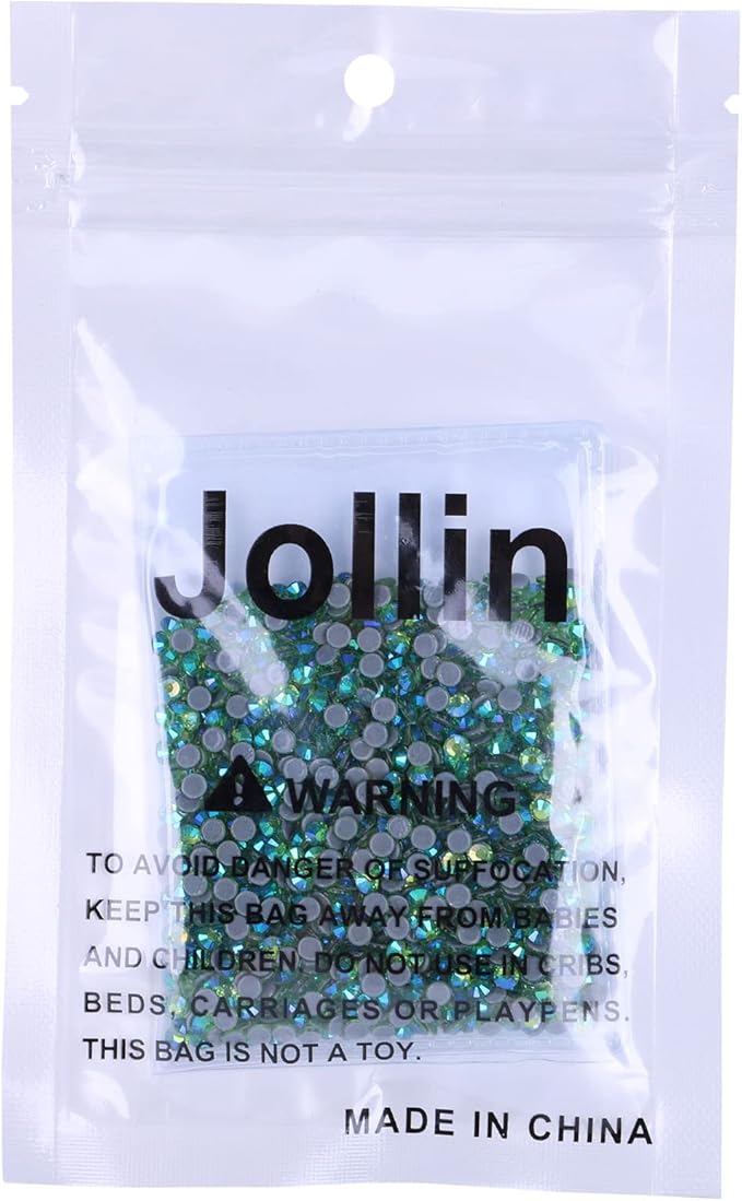 Hot Fix Crystal Flatback Rhinestones Glass Diamantes Gems 3.2mm(12ss 1440pcs, Light Green AB)