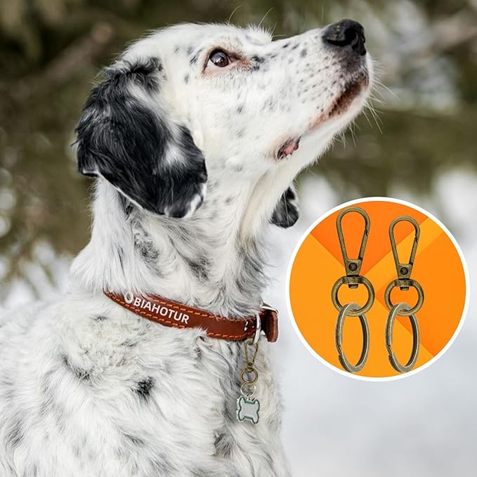 100PCS Swivel Clasps Lanyard Snap Hooks with Key Rings, Keychain Hook, 50 Pcs Large and Small Swivel Hooks with 50 Key Rings for DIY Crafts, Lanyard Making(Bronze)