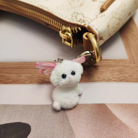 Cute Dog Keychain Fuzzy Dog Puppy Decor Keychain Aesthetic Y2K Bag Charms Stylish Dog Pendant Keychains Accessories