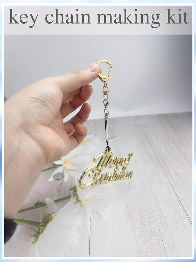 50Pcs Lobster Claw Clasps for Keychain Clip, Swivel Snap Hooks Gold Key Chain Rings DIY Making Kit for Crafts