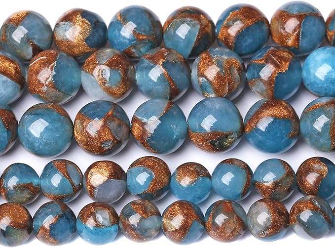 6mm 60pcs Lake Blue Cloisonne Craft Spacer Loose Beads for Jewelry Making DIY Bracelet