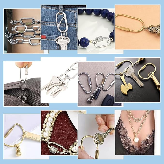 UNICRAFTALE 4Pcs 2 Styles Ion Plating(IP) 304 Stainless Steel Spring Gate Rings & Oval Golden Metal Clasps for Jewelry Making