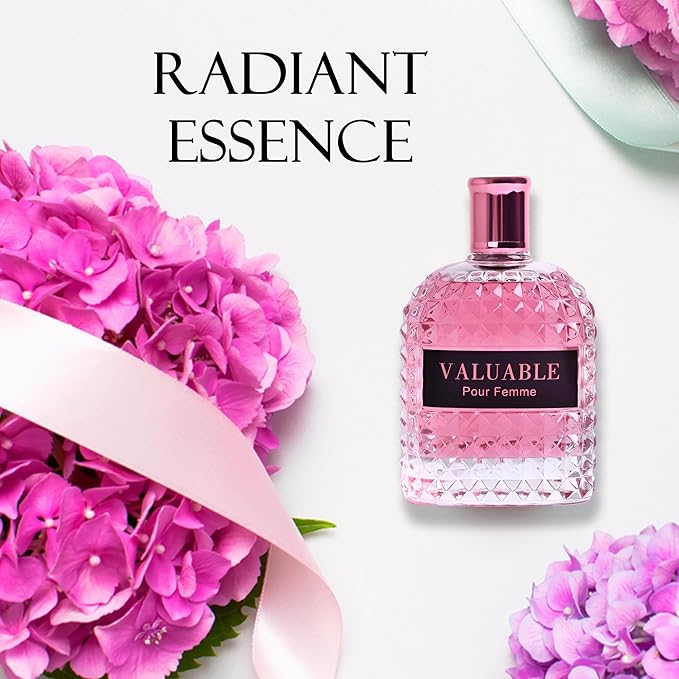 A CENTER 4PCS Perfume Set for Women - Floral Fragrance Gift Set with Vanilla,Sweet Fruity, Eau De Parfume| 3.4 Fl Oz Each Women's Cologne(Valentine Milano/Rose/Pink,Valuable,)