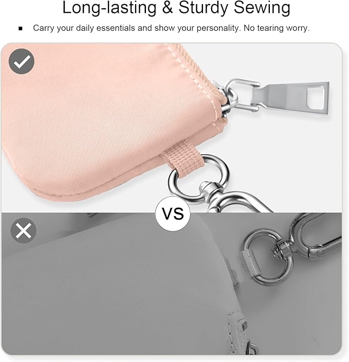 Babysun Mini Zip Around Dual Pouch Wristlet With 2 Straps Wristlet Keychain Wallet for Women Coin Purse Small Cute for Teen Girl