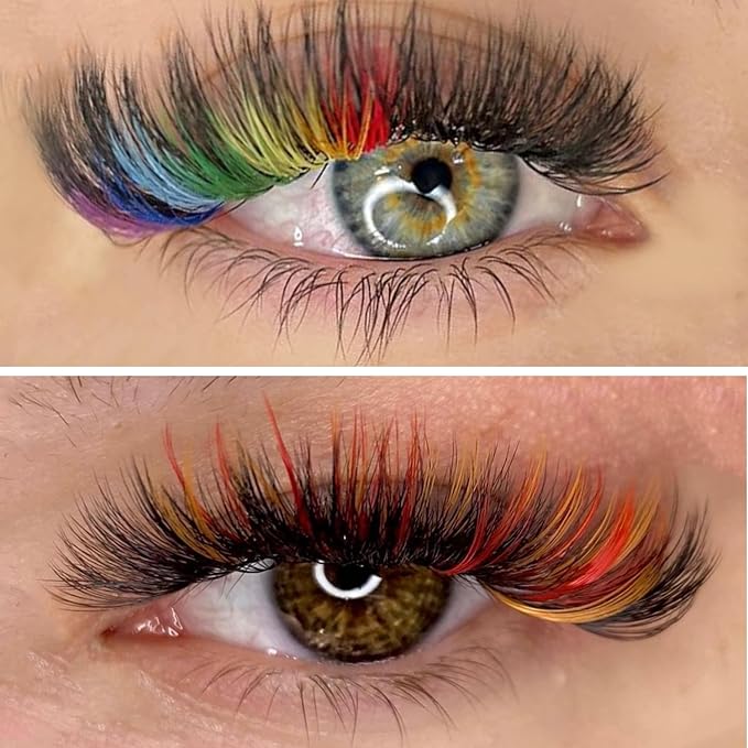 SAIGON LASH Eyelash Extensions, Mink Lash, Volume & Classic Lashes for Professionals, J/B/C/CC/D/L/M Curl, 4-15mm Length, Soft Korean PBT Fiber, 16 Rows Lash Tray (Rainbow-D-0.07-13mm)