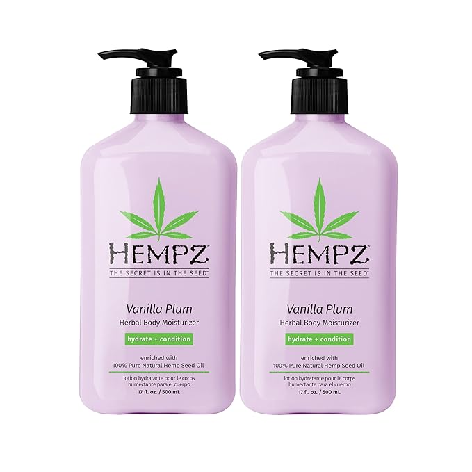 Hempz Limited Edition Vanilla Plum Hydrating Body & Hand Lotion 17 oz (Pack of 2)