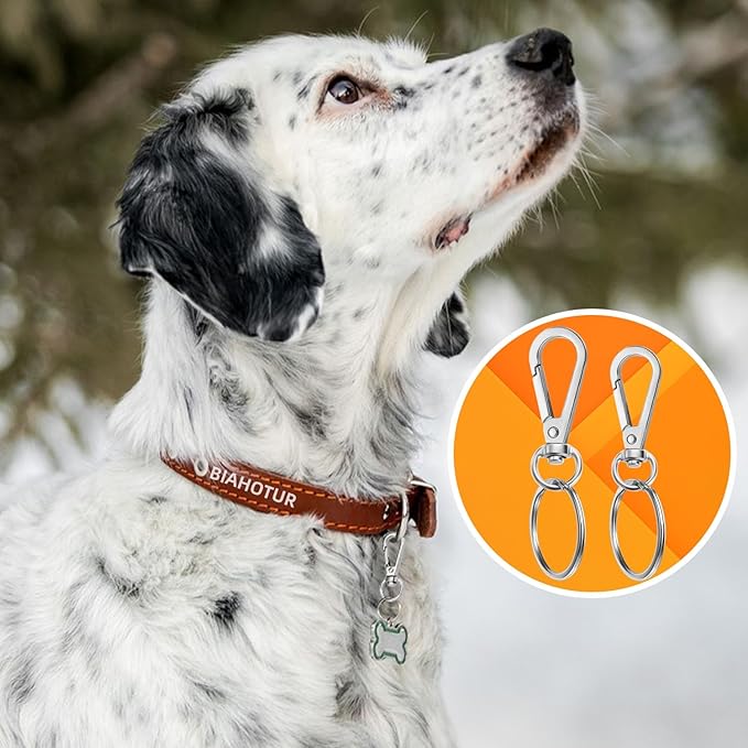 100PCS Swivel Clasps Lanyard Snap Hooks with Key Rings, Swivel Snap Hooks, Keychain Hook, 50 Pcs Large and Small Swivel Hooks, Swivel Clasp with 50 Key Rings for DIY Crafts, Lanyard Making, Pet Collar