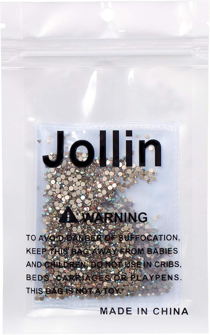Jollin 2880pcs Flatback Rhinestones Glue Fix Crystal Glass Diamantes Gems for Crafting Nail Art Crafts Decorations Clothes Shoes 2.0 mm (ss6, DawnLight)