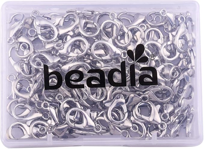 Alloy Lobster Clasps 14x7mm Platinum Plated Lobster Claw Clasps for DIY Jewelry Making 100pcs