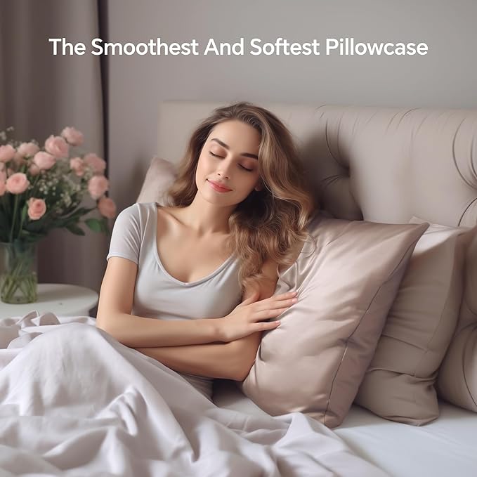 INFIIXSO Mulberry Silk Pillowcase for Hair and Skin, Silk Pillow Cases Queen Size with Hidden Zipper 20x30 Inches, Extraordinary Smooth and Soft Cooling Pillow Cases for Hot Sleepers(Caramel, 1 Pack)