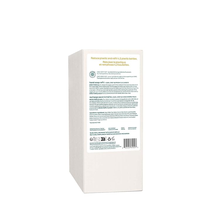 ATTITUDE Liquid Hand Soap, EWG Verified, Plant and Mineral-Based, Vegan Personal Care Products, Lemon Leaves, 67.6 Fl Oz