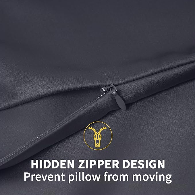 ZIMASILK 100% Pure Mulberry Silk Pillowcase for Hair and Skin Health,Soft and Smooth,Both Sides Premium Grade 6A Silk,600 Thread Count,with Hidden Zipper,1pc(Standard 20''x26'',Dark Gray)