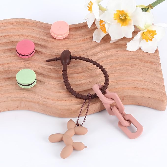 Cute Balloon Dog Keychain, Purse Bag Backpack Charms Girl Keychains Accessories Keyrings Car Key Chain