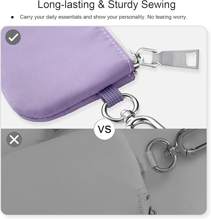 Babysun Mini Zip Around Dual Pouch Wristlet With 2 Straps Wristlet Keychain Wallet for Women Coin Purse Small Cute for Teen Girl