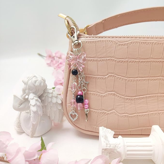 Y2K Aesthetic Keychains for Women Cute Flowers Star Cake Jellyfish Keychins Charms Kawaii Bag Purse Decor