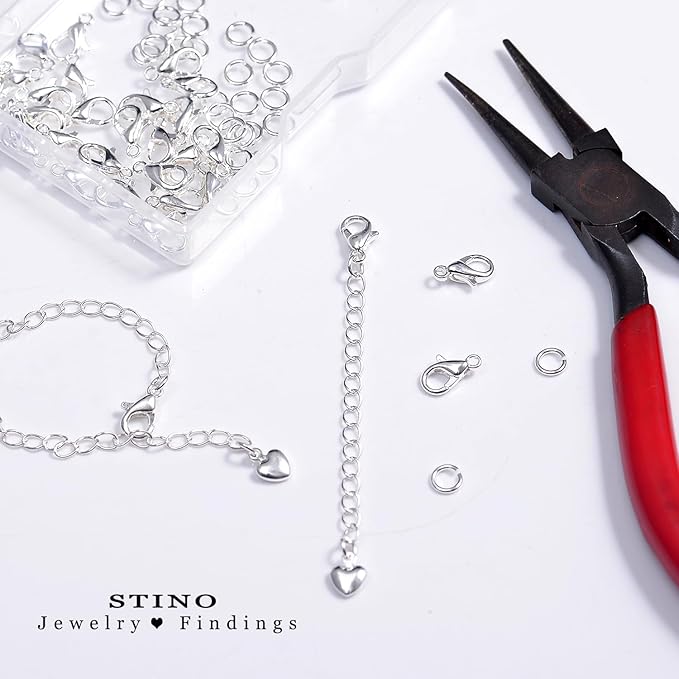 150Pcs Fadeless Lobster Claw Clasps (10mm) & Jump Rings for Jewelry Making, Necklace Bracelet Findings & Supplies (Mixed Color)