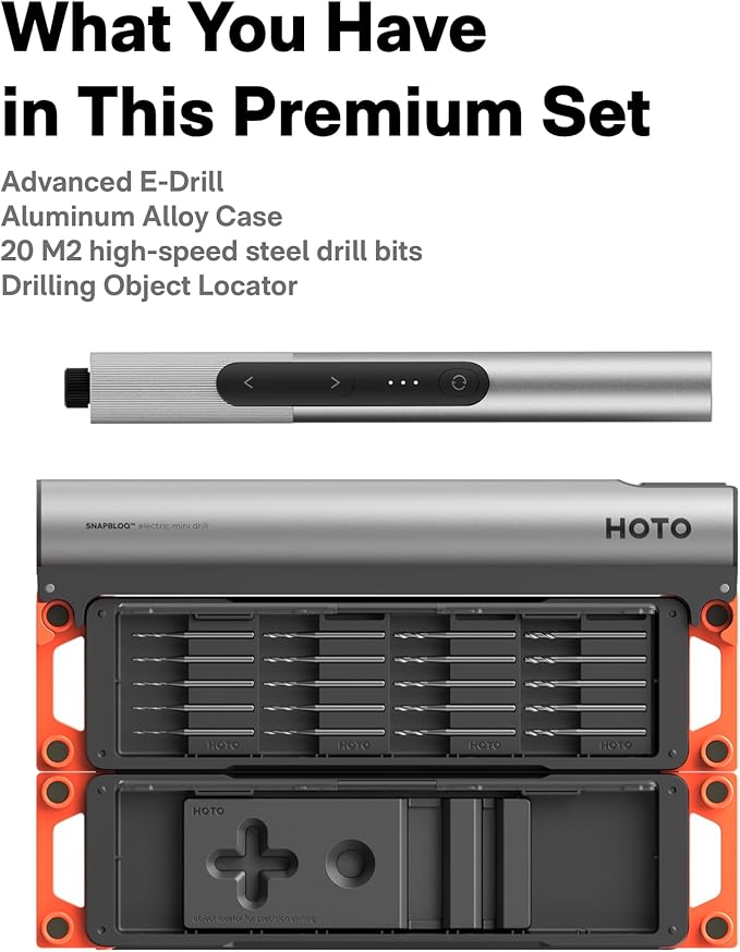 HOTO SNAPBLOQ™ D-A03 Electric Mini Drill Pen, Ultimate Cordless Portable Tool for Artists & DIYers, 3-Speed USB-C Rechargeable, Engraving Pen for Jewelry Making, PCB, Wood, Plastic, DIY Crafts