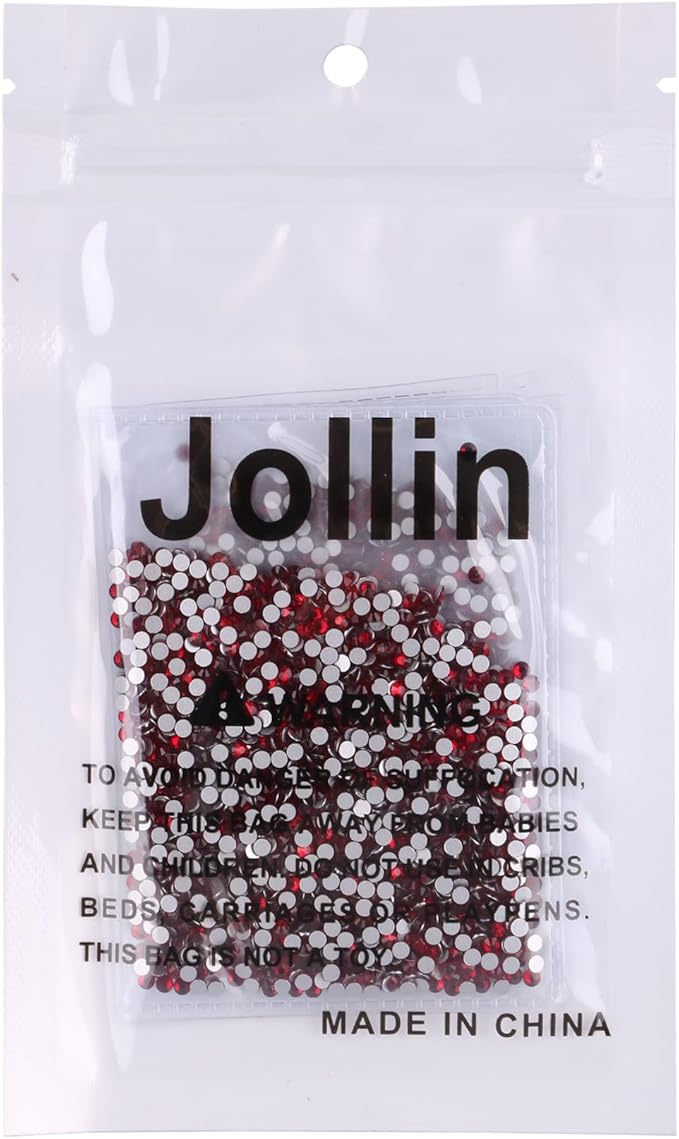 Jollin Glue Fix Crystal Flatback Rhinestones Glass Diamantes Gems for Crafting Nail Art Crafts Decorations Clothes Shoes 2.4mm (ss8 2880pcs, Dark Siam)