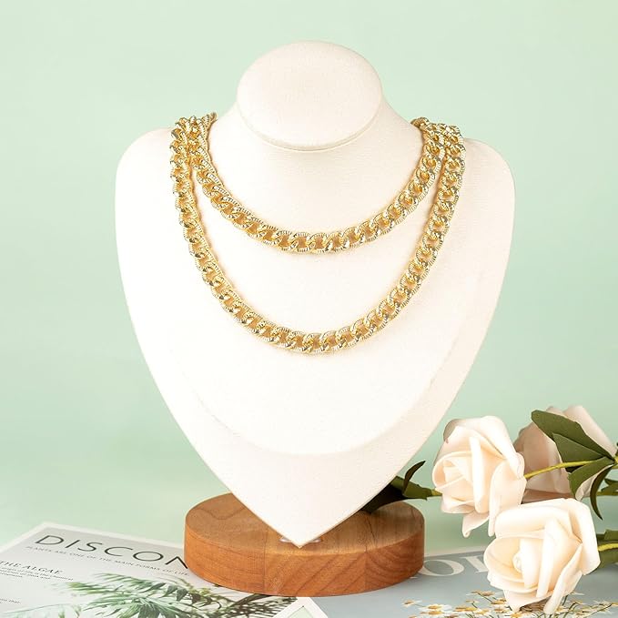 UMAOKANG 5 Meters Strong Cuban Chain for Jewelry Making Gold Plated Aluminum Necklace Bracelet Chains Bulk for Men and Women Embossed Cuban Link Chain