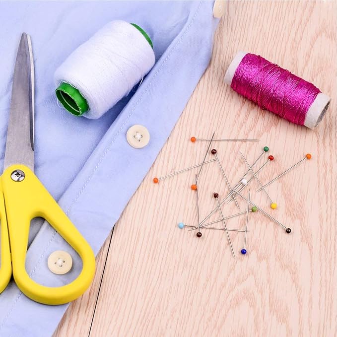 Apol Multicolor 1000 Pieces Sewing Pins 38mm Glass Ball Head Pins Sewing Accessories with Transparent Cases for DIY Craft Dressmaking Jewelry Components Flower Decoration