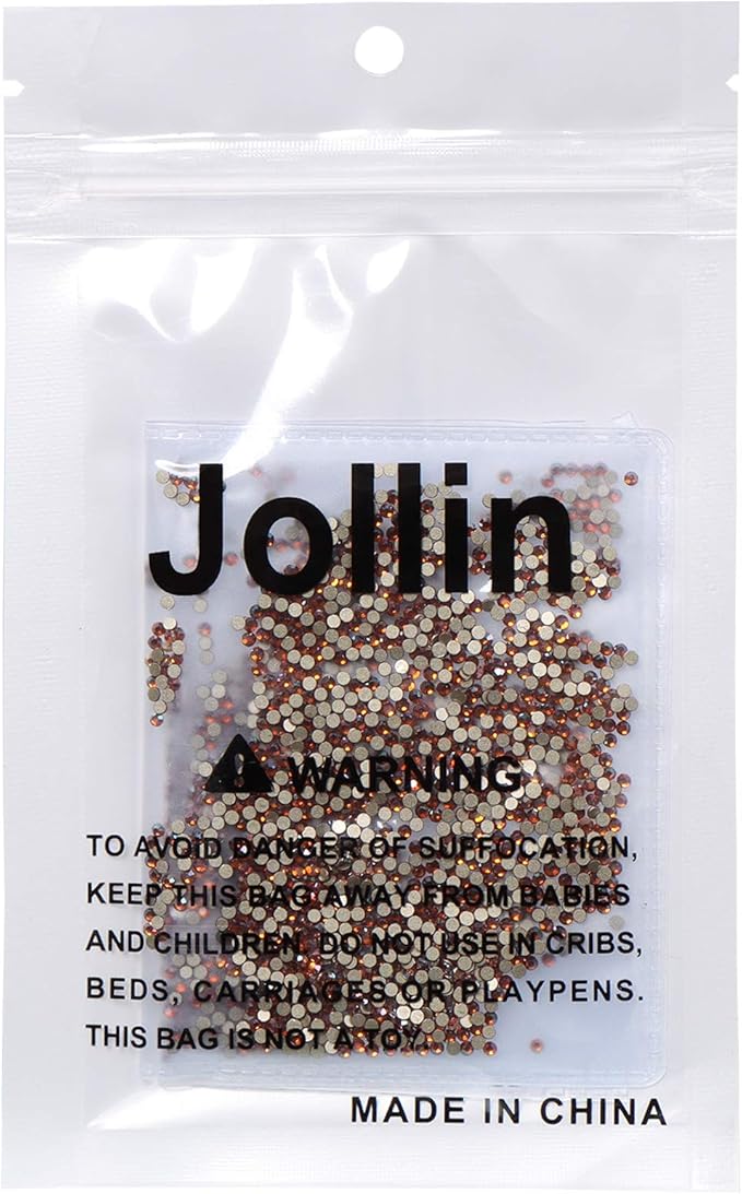 2880 Pieces Flatback Rhinestones Glue Fix Crystal Glass Diamantes Gems for Crafting Nail Art Crafts Decorations Clothes Shoes 1.8 mm (ss5, Amber)