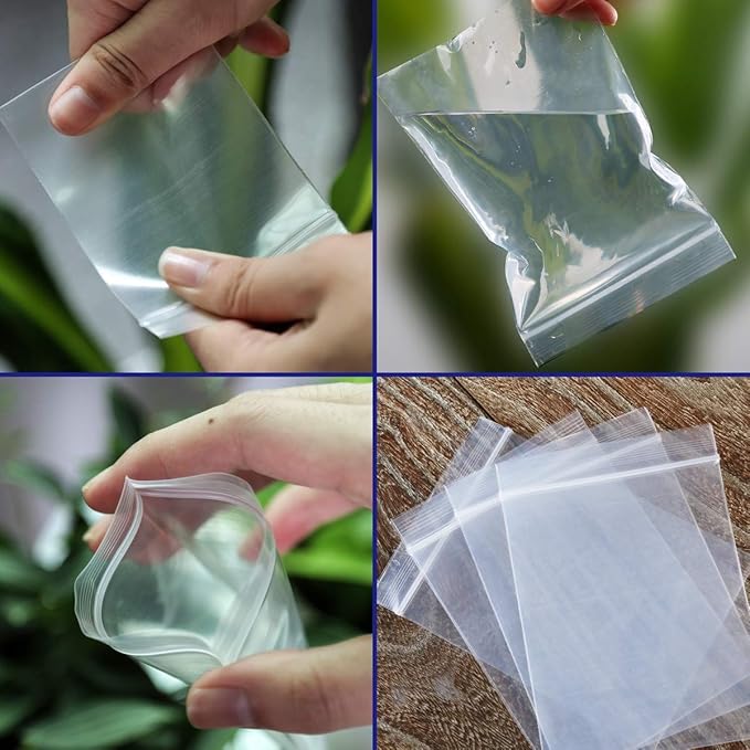 APQ Clear Plastic Reclosable Zipper Bags, 5 x 7 Inches. Pack of 1000 Reclosable Plastic Bags with Zipper Closure. 2 Mil Plastic Jewelry Bags. Waterproof Reclosable Zip Bags for Industrial Use
