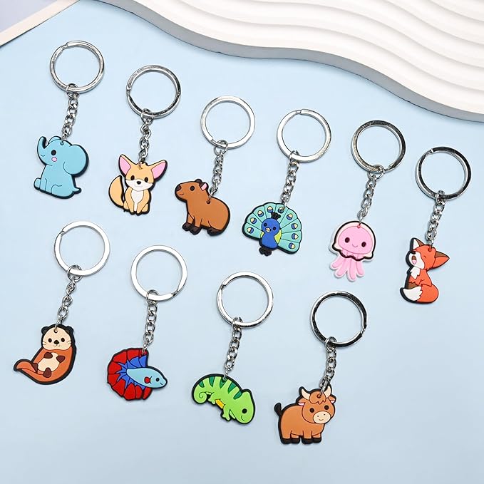 Keychains Bulk DIY Cute Keychain Charms Backpack Charms for Girls Backpack Keychains PVC Key Ring Party gifts