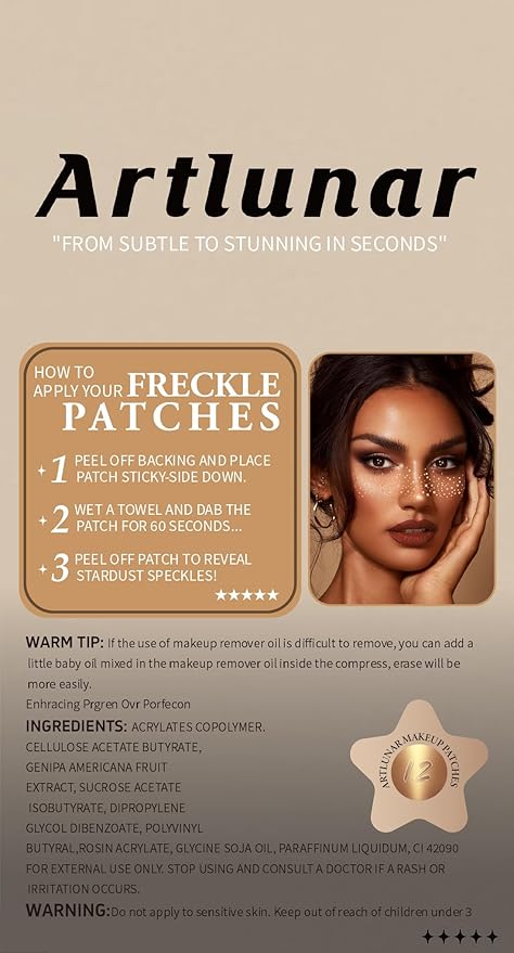 Artlunar 12Pcs Valentine's Mardi Gras Rose Gold Sparkle Makeup Patches - Body Glitter Stickers for Face and Body, Perfect for Festivals Parties (Rose Gold), Gifts for Women and Girls.