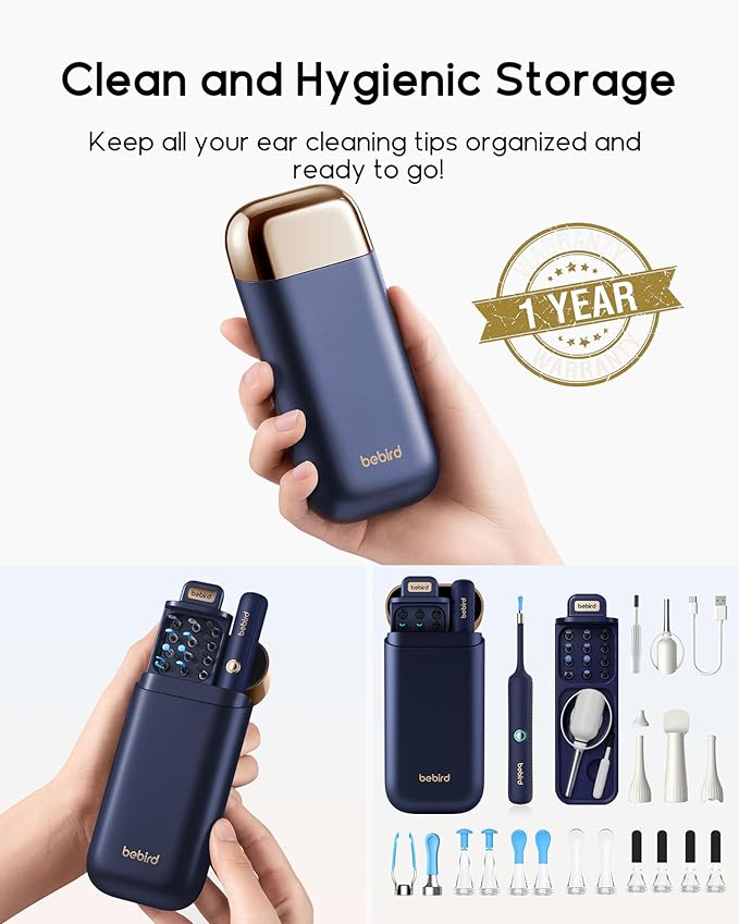 Bebird Earsight Plus R37R Ear Cleaning Camera Wax Removal Tool kit, Flexible Ear Scope Otoscope Camera Light, Visual Ear Picker Wireless Earwax Remover Tweezers for Adults & Kids